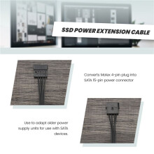 IDE 4 Pin Male to 15 Pin Female Power Converter Adapter Cable Hard Drive HDD SSD Power Extension Cable,2 Pack