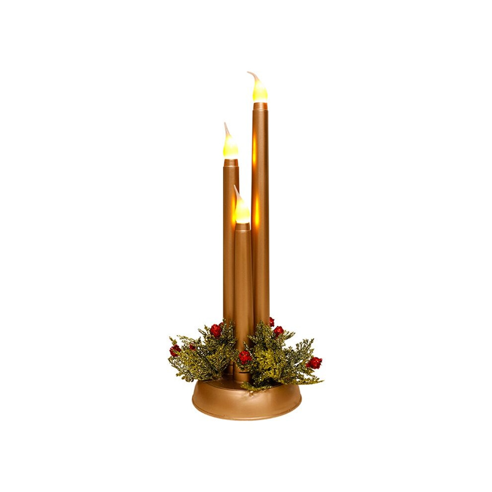 Christmas Led Flameless Candle Festive Christmas Simulation Desktop Candle Lamp Holiday Night Decoration Light/Gold 6031632531376