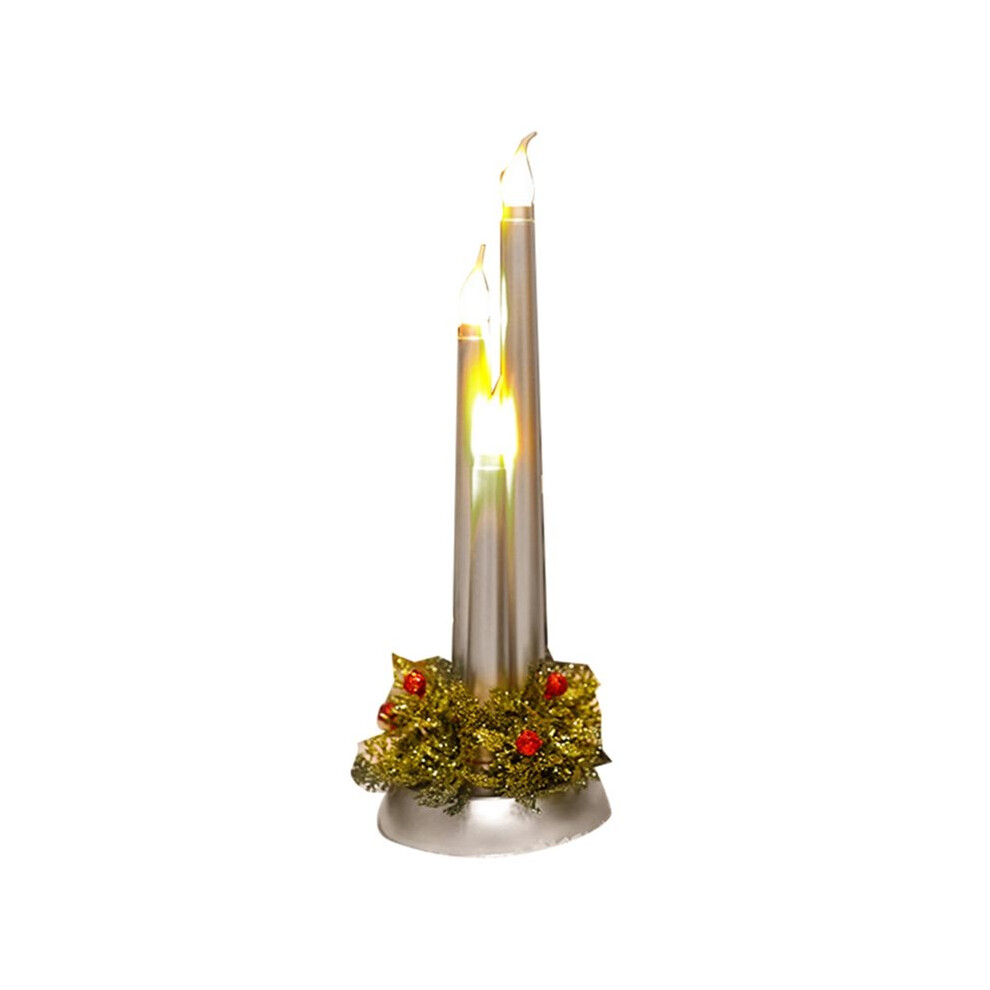 Christmas Led Flameless Candle Festive Christmas Simulation Desktop Candle Lamp Holiday Night Decoration Silvery Light 4712108101355