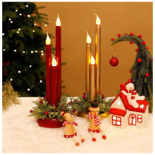Christmas Led Flameless Candle Festive Christmas Simulation Desktop Candle Lamp Holiday Night Light Decoration Gold