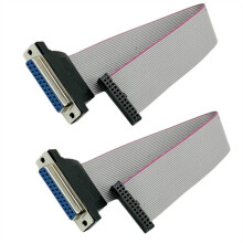 Wire Flat Ribbon Cable DB25 Female to FC-26 Female Connector for LCD Monitors, Connecting Circuit Boards, Computers.