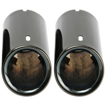 2X Titanium Black Car Exhaust Pipes Tail Tips for E90 E92 325 328I 3 Series