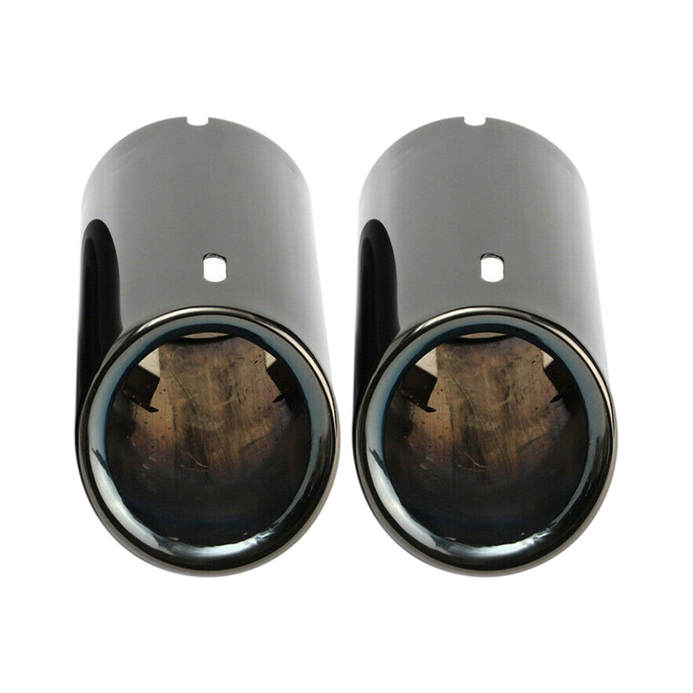 2X Titanium Car Exhaust Pipes Tail Tips For Black 4852351781628