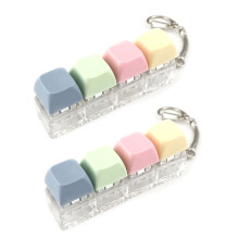 2Pcs Keyboard Fidget Toys, Keyboard Clicker Fidget with 3 Kinds Touch Experience,Keyboard Keychain Decompression Toys