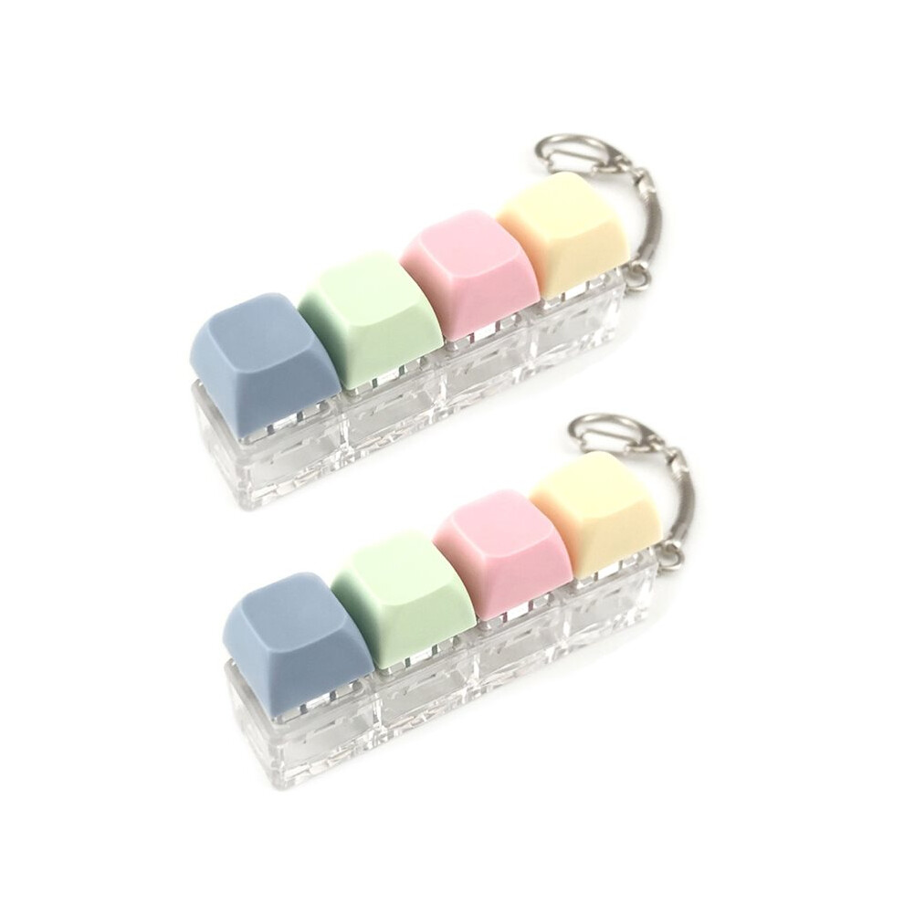 Saudism 2Pcs Keyboard Fidget Toys, Keyboard Clicker Fidget With 3 Kinds Touch Experience,Keyboard Keychain Decompression Toys