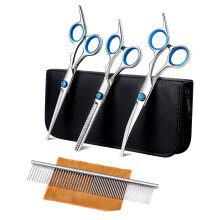 Kit voor Hondenverzorgingsschaar met Veiligheidsschaar met Ronde Punt en Dunner Wordende Schaar met Verzorgingskam voor Haarverzorging voor