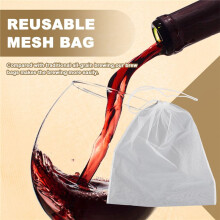 4 Paket Brauen Taschen -Wiederverwendbare Netztasche für Obst Apfelwein Apfel Trauben Wein Press Kordelzug Sieb in Einem Beutel 38X42Cm