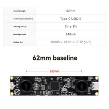 Typ-C OS02G10 2MP USB2.0 Dual-Lens-Kamera mit Synchronisierter Bildausgabe/Verzerrungsfreiem 650nm-Filter-Kameramodul