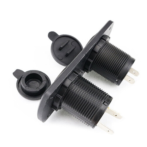 12-24V Dual USB Outlet Volt Power Outlet with Red LED Voltage Display Lighter Socket  Panel Adapter for Car Boat 1