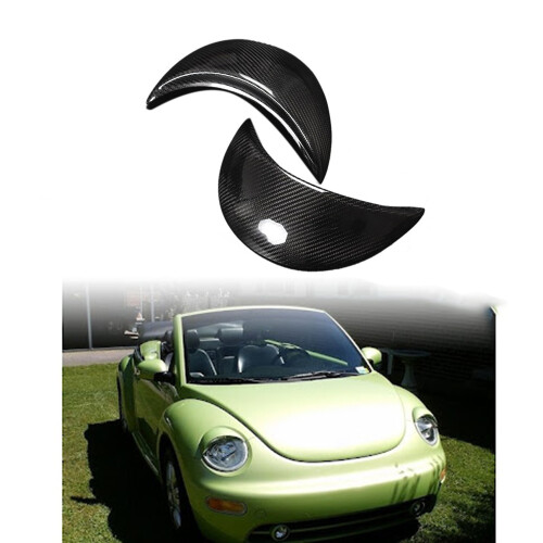 Real Carbon Fiber Front Headlight Eyelids Eyelashs Covers for -Beetle 1995-2011  Light Eyebrows Trim 2