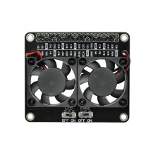 For Raspberry Pi 4B Dual Cooling Fan Radiator Module with LED Light Cooling Fan Expansion Board for Raspberry Pi 4B
