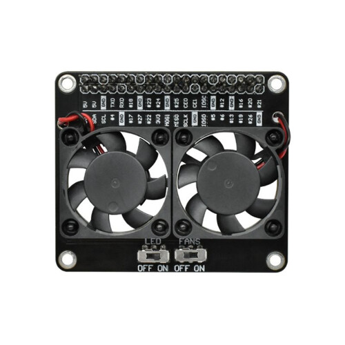 For Raspberry Pi 4B Dual Cooling Fan Radiator Module with LED Light Cooling Fan Expansion Board for Raspberry Pi 4B
