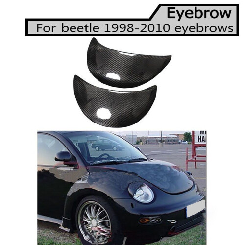 Real Carbon Fiber Front Headlight Eyelids Eyelashs Covers for -Beetle 1995-2011  Light Eyebrows Trim 1