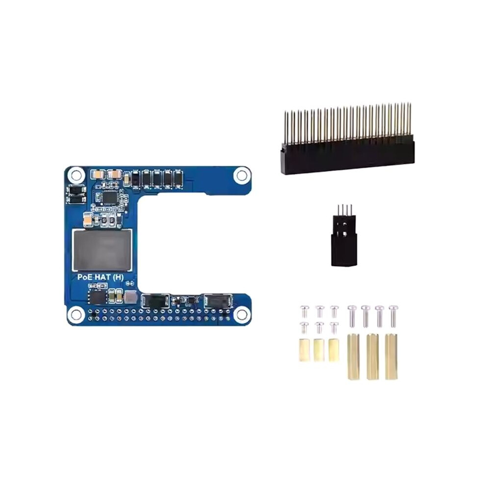 For Raspberry Pi 5/Cm5 Poe Hat Power Over Ethernet Hat(H) 5V 5A Support 802.3Af/At Poe Expansion Board For Rpi 5/Cm5 4713298609621