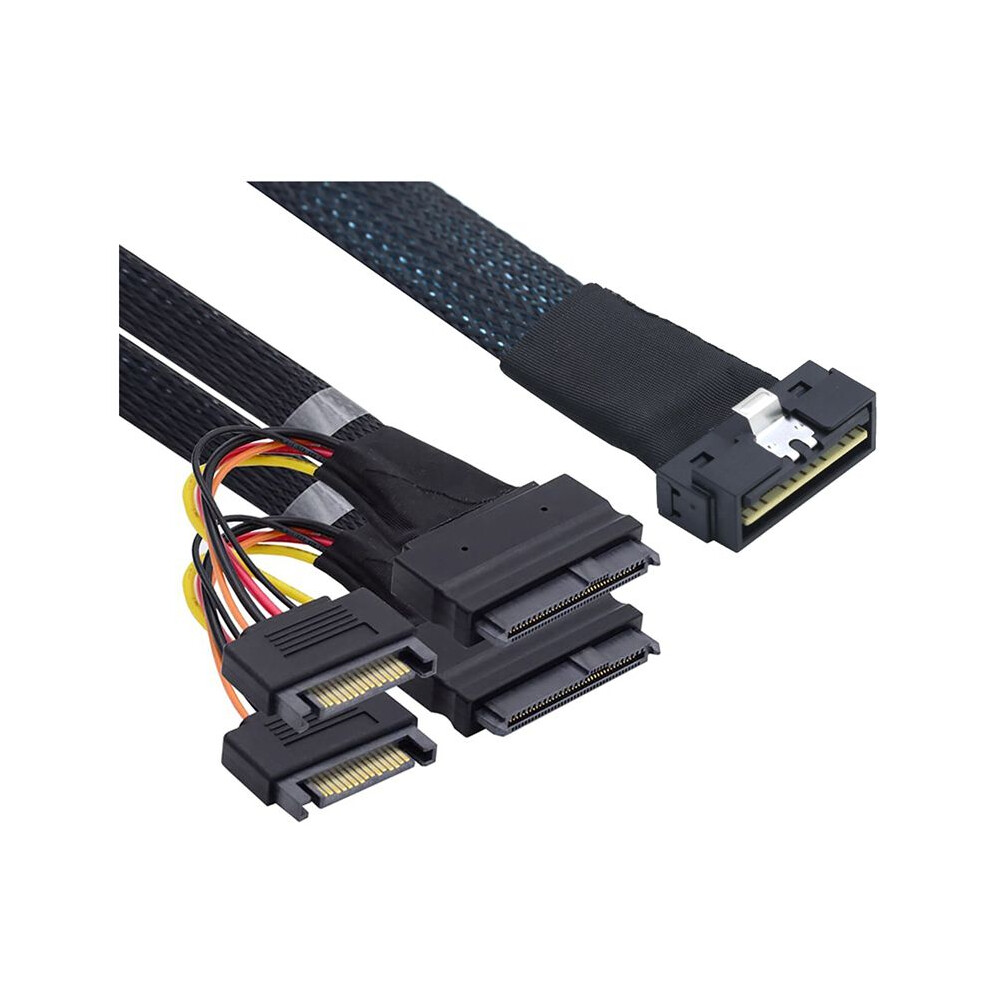Photos - Cable (video, audio, USB) PCI-E Slimline SAS SFF-8654 8i to Dual SFF-8639 U.2 NVME SSD Cable with Power High-Speed Data Transfer 1M
