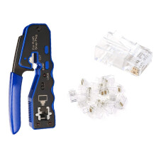 Pacote de Ferramentas de Crimpagem de Passagem Ethernet RJ45 com CAT6 RJ45 Passagem Ethernet 50U Plugue Modular Pacote 25