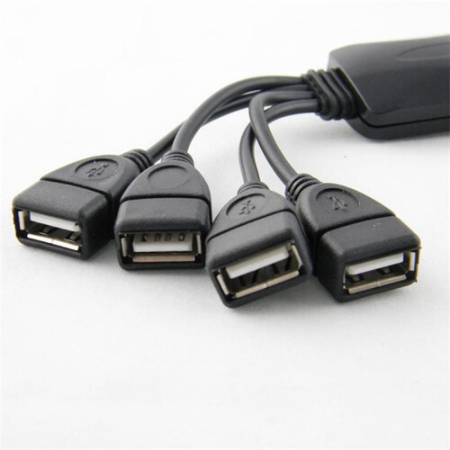 1 Hane Till 4  USB HUB Splitter FöRläNg Kabel USB 2.0 FöRläNgningsdatakabel StröMadapter Socket Converter 2