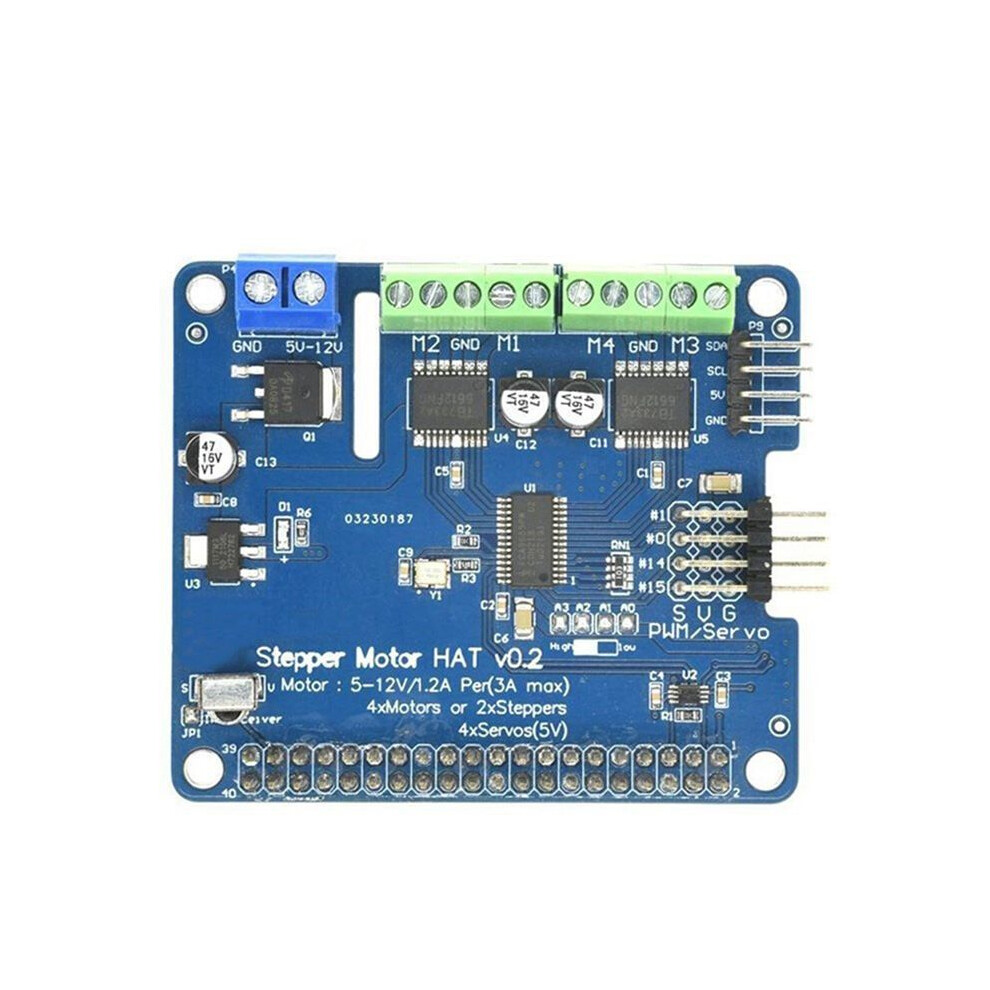 Stepper Motor Hat V0.2+Robot Expansion Board Stepper/Motor/Servo For Raspberry Pi 3B/3B+ 6033227121535