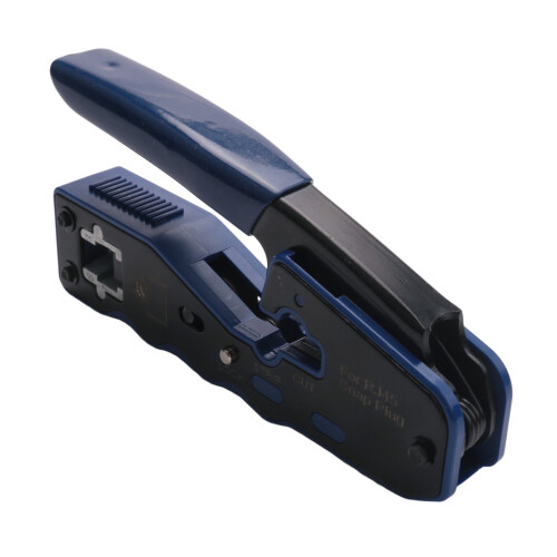 Ethernet RJ45 Pass Through Crimping Tool Bundle with CAT6 RJ45 Pass Through Ethernet 50U Modular Plug 25 Pack 2