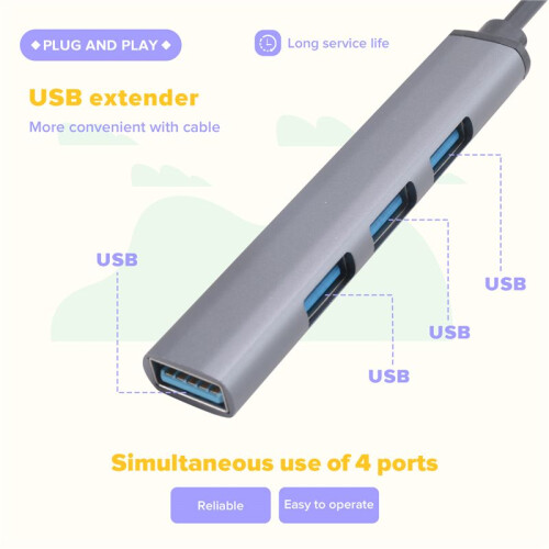 4  USB Hub Splitter Multi Hub Type C to USB 3.0 Adapter USB Several  Power Adapter 2