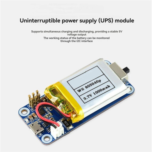 UPS Module for Raspberry Pi Zero Power Supply with Battery UPS Power Supply Module Supports Charging and Discharging 2