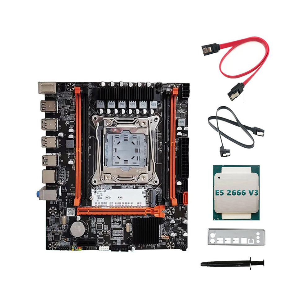 X99h Desktop Motherboard+E5 2666 V3 Cpu+Thermal Grease Lga2011-V3 B85 Ddr3x4 Ecc Slot M.2 Nvme Pci-E 3.0 X16 4712997468669