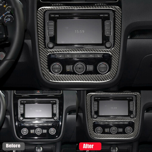 Carbon Fiber Modified Central Control CD Air Conditioning Navigation Panel Decoration Sticker Accessories for 2