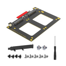 Dual U.2 auf PCIe 4.0 X8 Adapterkarte Riser U.2 SFF-8639 Adapter Unterstützt 2 X U.2 SSD Kompatibel mit Win8/10/11 Linux
