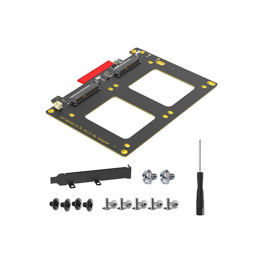 Dual U.2 To Pcie 4.0 X8 Adapter Card Riser U.2 Sff-8639 Adapter Supports 2 X U.2 Ssd Compatible With Win8/10/11 Linux 4711095910612