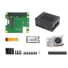 PCIe Till M.2 HAT+ för Raspberry Pi 5 Gen2 Gen3 M.2 NVME SSD 2230/2242 M Key PCIE GPIO Expansion Board för RPI5 128GB Kit