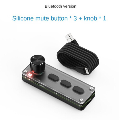 Macro Mechanical Keyboard  Gaming Custom Programming Keyboard Silicone Silent 3 Keys 1 Knob  Keypads Black 2
