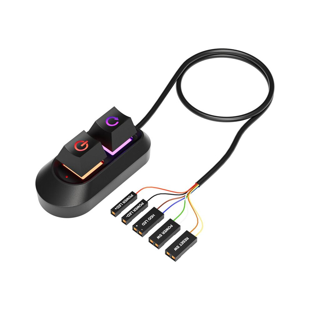Rgb Led Lights Computer Desktop Pc Motherboard External Start Power /Off And Reset Button Extension Cable A 4713995536220