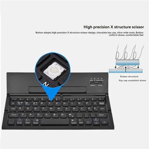 Folding  Keyboard Portable Travel Foldable Keyboard  Wireless BT Keyboard for Mobile Phone Tablet Computer 1