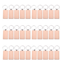 30Pcs Blank Rectangle Wooden Key Chain Diy Wood Keychains Key Tags Can Engrave Diy Gifts