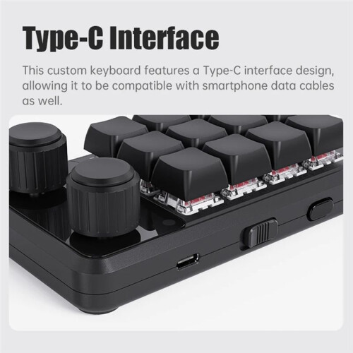 Programming Macro Custom Wired Keyboard RGB 12 Key Copy Paste Button  Gaming Keypad Hotswap Macropad White 1