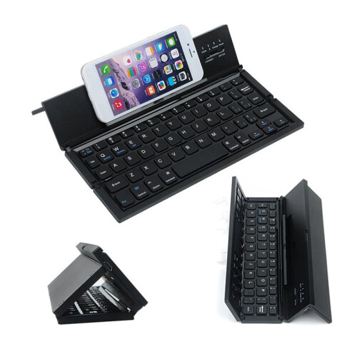 Folding  Keyboard Portable Travel Foldable Keyboard  Wireless BT Keyboard for Mobile Phone Tablet Computer 2