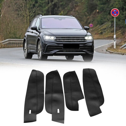 4Pcs Microfiber Leather Interior Door Handle Armrest Panel Cover Protective Trim for  2017 2018 2019 2