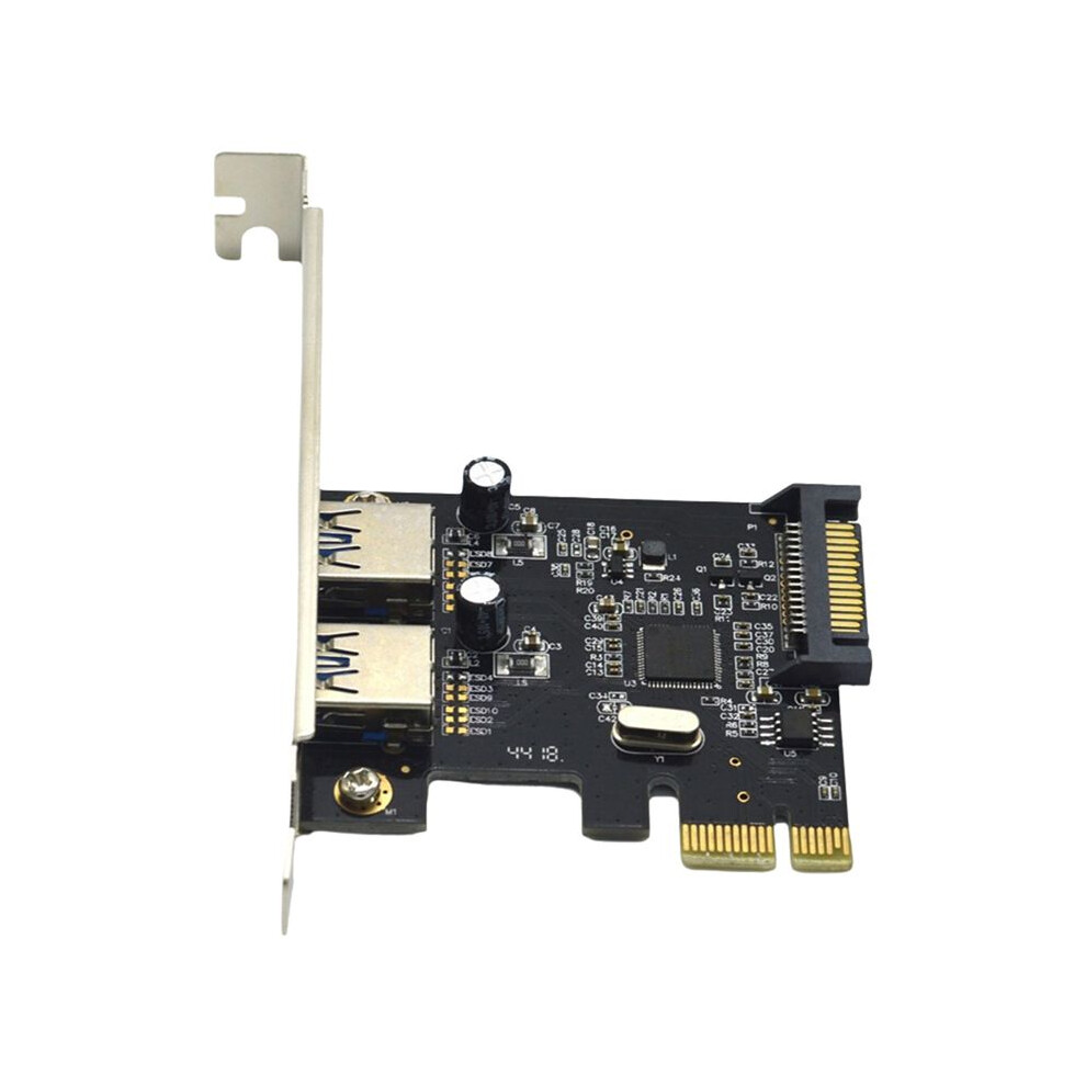 Saudism Pcie Expansion Card Pci-E To 2-Port Usb3.0 5Gbps Convert Card Riser For Win7/8/9/10/Linux