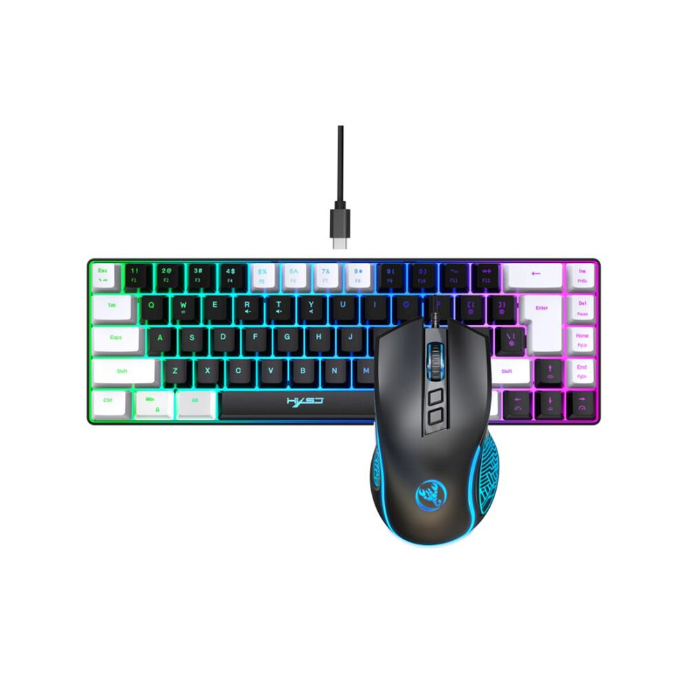 Hxsj 68 Keys Mechanical Keyboard Compact Rgb Luminous Gaming Mouse And Keyboard Combos For Pc Gaming A 6032602159729