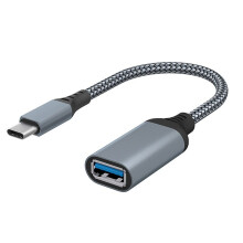 Hochwertiges Datenkabel Typ C auf USB 3.0 Übertragungskabel für Handy Tablet Computer Fahrzeug Verlängerungskonverter Grau