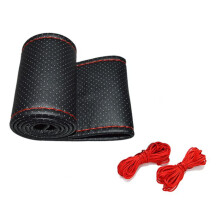 New Universal braid the steering wheel PU Leather car steering wheel cover to cover the entire single connector 38cm