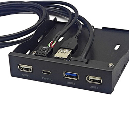 Painel de Unidade de Disquete USB3.2 GEN1 TYPE-C HUB de 3,5 Polegadas 19PIN para Porta C Plug-In ReversíVel 5Gbps 2