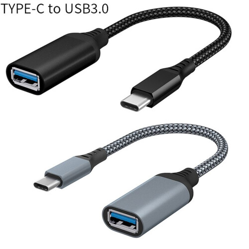 High Quality Data Cable Type-C to USB3.0 Transfer Cable for Mobile Tablet Computer Vehicle Extension Converter Gray 2