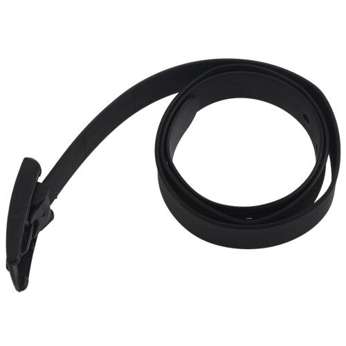 Men's Women's Silicone Belt Rubber Plastic Buckle Plain Leather Style Adjustable-Black 2