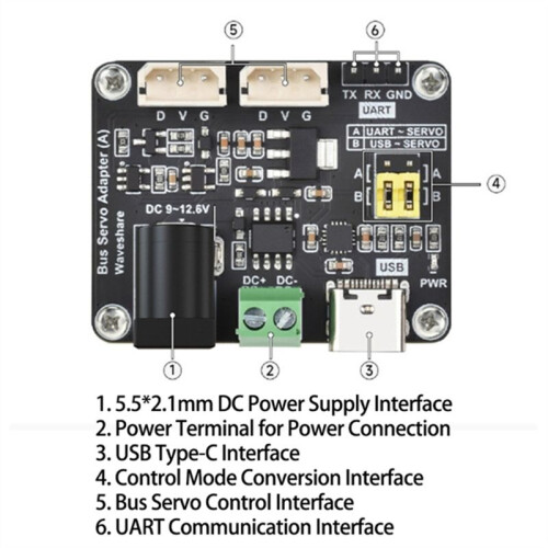 Seriële Bus Servo Driver Board Integreert Servo Voeding en Servo Controller voor Raspberry Pi/voor /ESP32 2