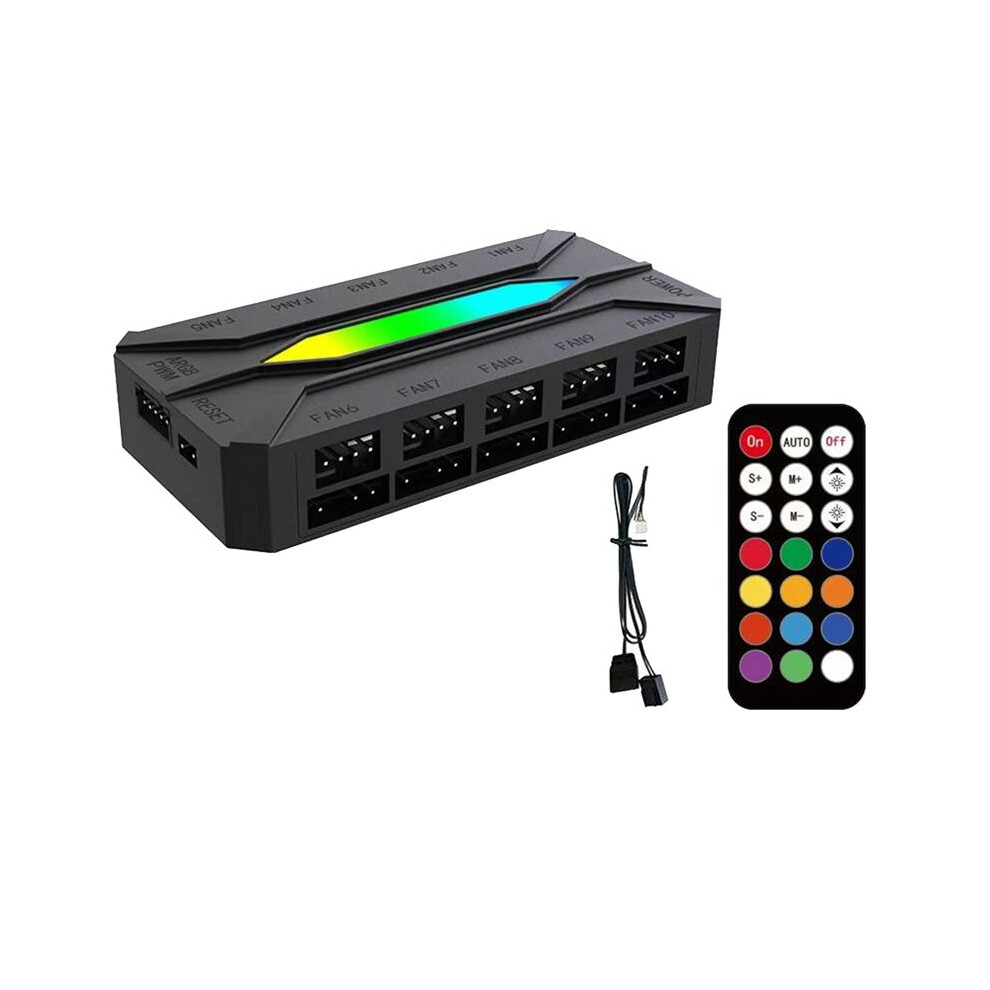 Dual Ten-Way Argb Controller Computer Cooling Chassis Fan Pwm Temperature Control Hub 5V 3Pin Shenguang Synchronization 6031539853953