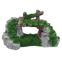 Resin Moss Bridge Fish Grottdekor för Aquarium Ornament
