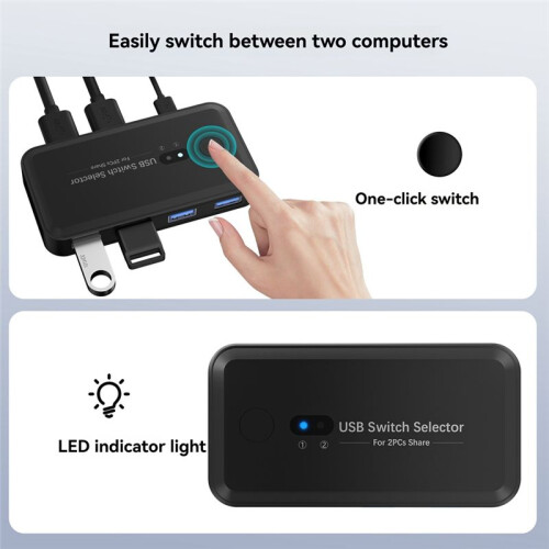 USB 3.0 KVM Switcher Selector KVM Hub Docking Station 2 Computer Share Printer Keyboard Laptop PC Desktop Accessories 1
