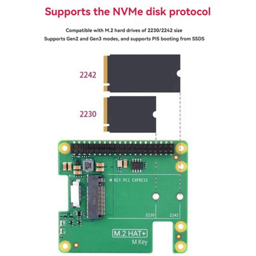 For Raspberry Pi 512GB SSD Kit Compatible with PCIe Gen3 M.2 HAT+NVME SSD for Raspberry Pi 5 2