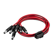 ATX Grafikkort PCI-E 6-Stift Hona Till 6 Portar 5,5X2,5 mm Hankontakter 12V Strömkabel